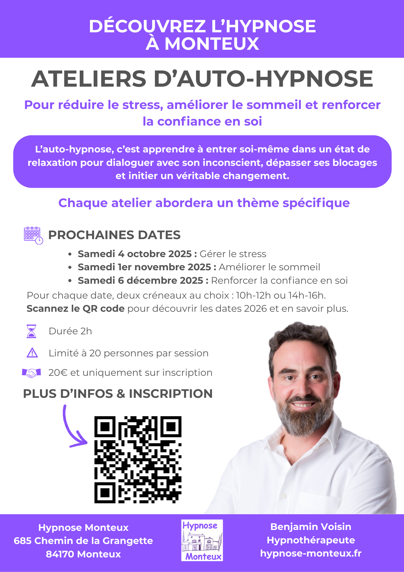 Flyer - Ateliers d'auto-hypnose